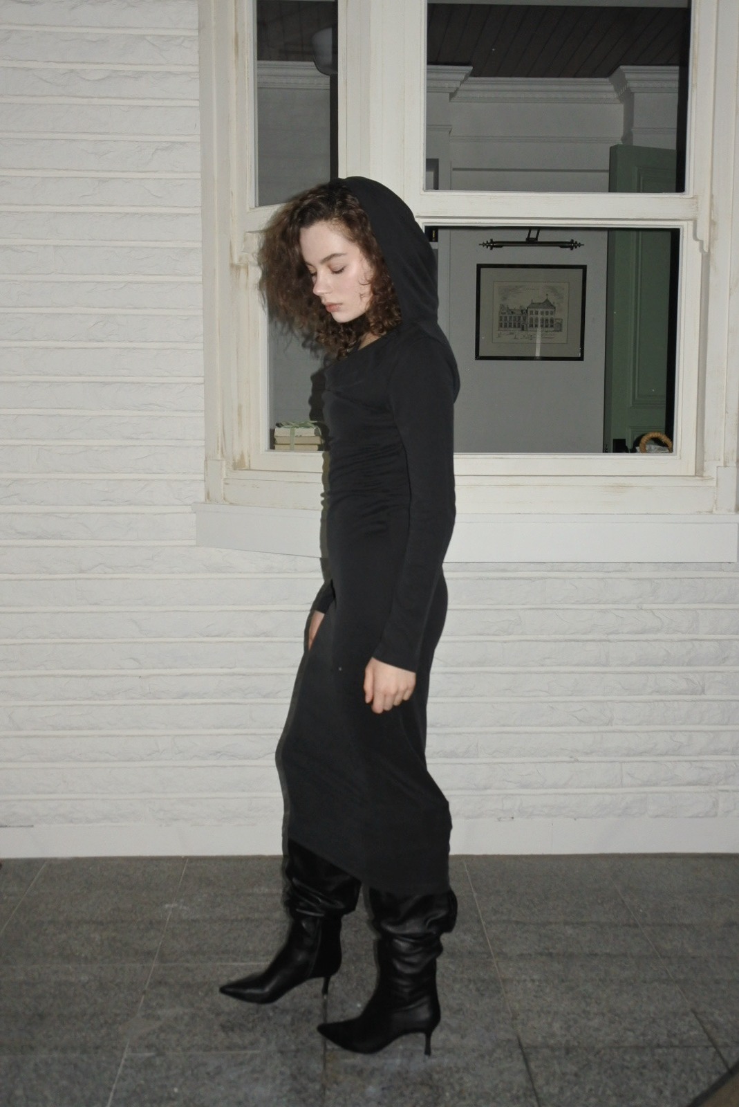 013 Sabrina Hoodie Long Dress (Black)