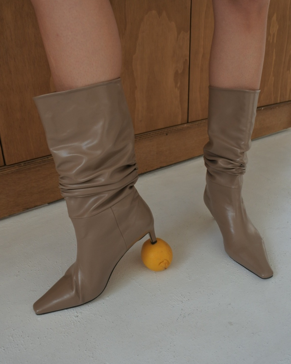 Sassy Half Heel Boots In Brown