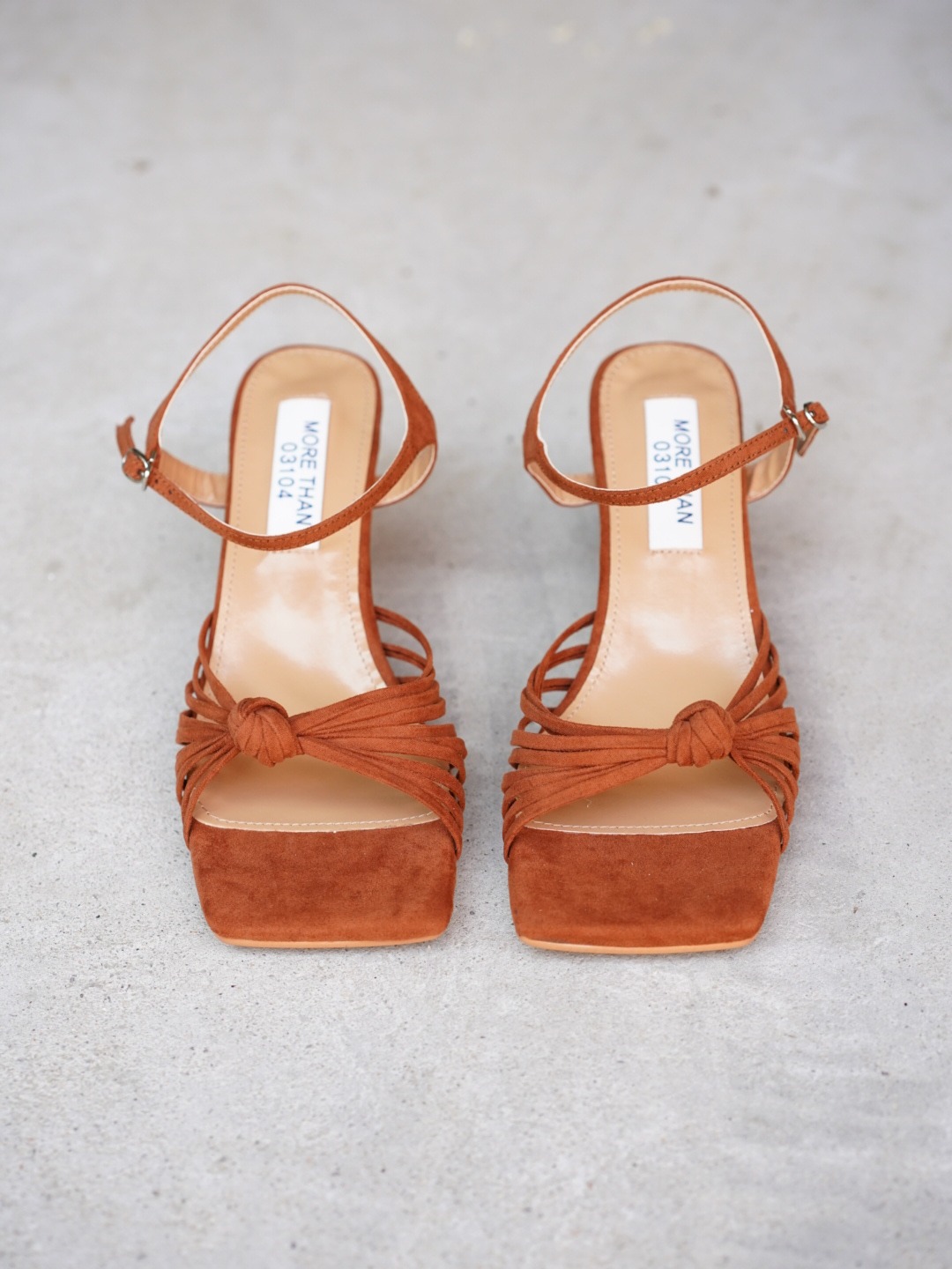 Betty Strap Heels In Orange Brown